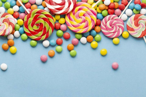 Delicious candy concept with copy space