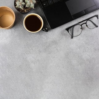 Top view laptop puppet with copy space. Resolution and high quality beautiful photo