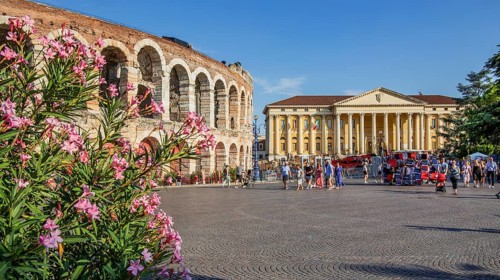 Arena di Verona and Palazzo Barbieri at Piazza Bra