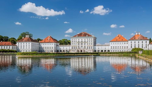 Palace Garden Canal with the City Side of Nymphenburg Palace