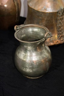Old retro style metallic bucket in view