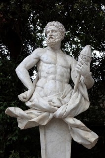 Statues and busts in the castle park