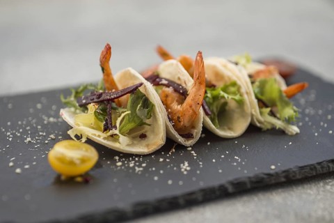 Close up shrimp dish