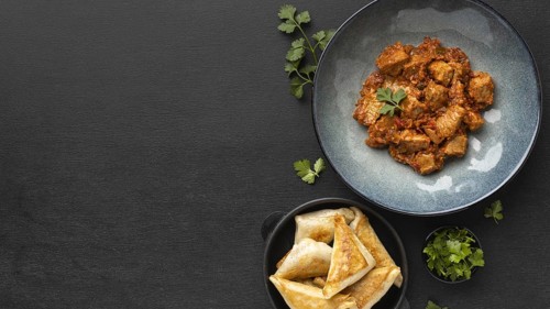 Top view indian food frame with copy space. Resolution and high quality beautiful photo