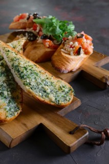 Set of toasts with tomato