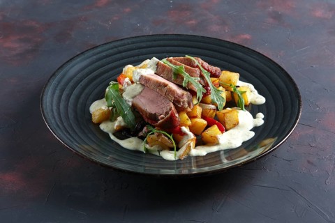 Spanish pork with mustard sauce