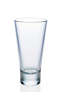 Empty transparent glass for dessert or cocktail isolated on white