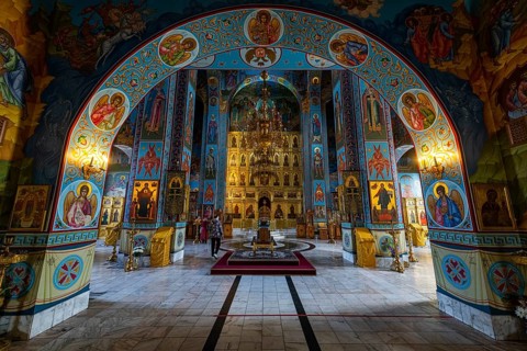 Interior of Abakan Cathedral of the Transfiguration