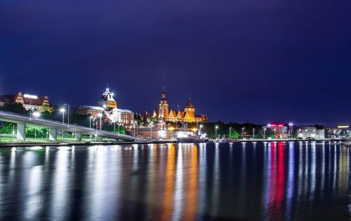 Beautiful view of the city at night