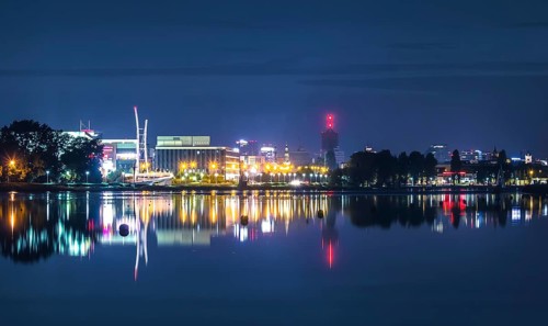 Malta Poznan night view Poland