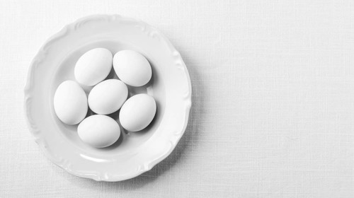 Top view white eggs plate with copy space. Resolution and high quality beautiful photo