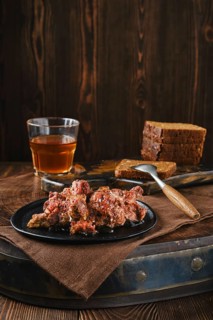 Homemade canned deer stew meat on a plate