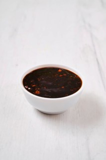 Small bowl with spicy teriyaki sauce