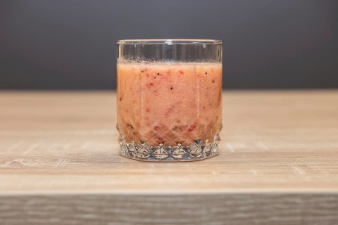 Glass of healthy cocktail with chia seeds