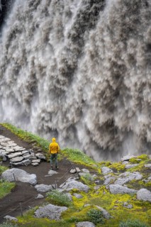 Tourist standing at a canyon