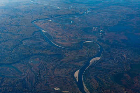 Aerial of the Taiga near