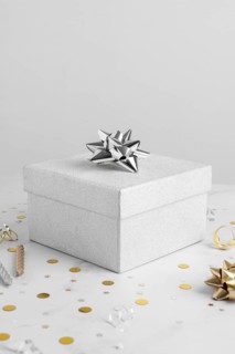 Front view birthady gift with copy space