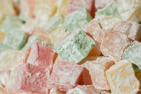 Load of traditional turkish delight lokum candy