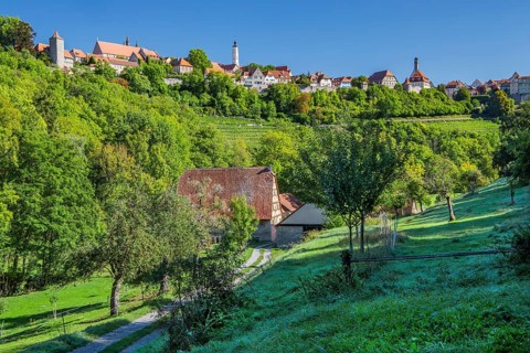 Town panorama above the valley