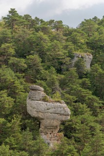 Remarkable rock called La Poule de Houdan in Cevennes National Park