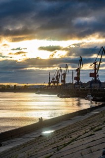 Docks on the Ob river