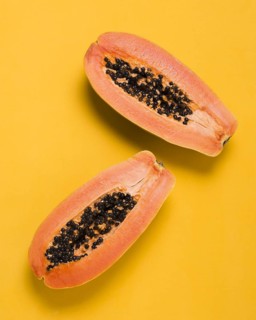 Top view delicious papayas ready be served. Resolution and high quality beautiful photo
