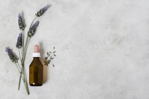 Top view glass bottle lavender copy space 1. Resolution and high quality beautiful photo