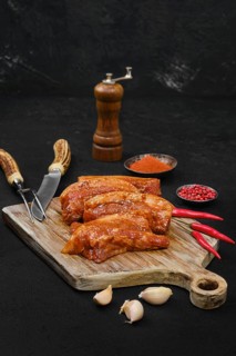 Marinated pork belly slice with spice ready for barbecue