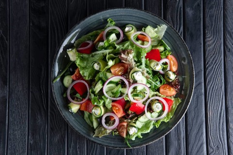 Salad with fresh cucumber