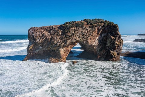 Aerial of a Rock arch