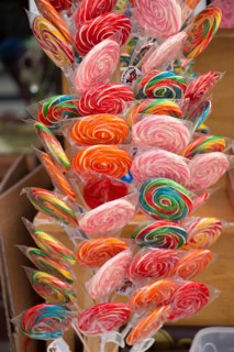 Delicious colorful swirl candy and sweets for kids