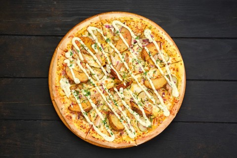 Round pie with potato