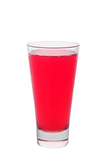Glass of cranberry juice isolated on white background