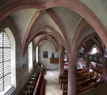 Side aisle of the late Gothic hall church from 1488