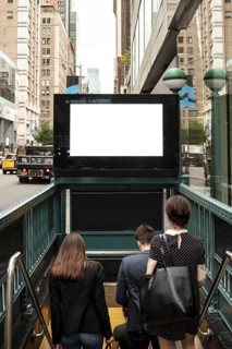 Mock up billboard metro entrance