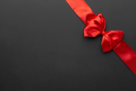 Top view black friday red ribbon with copy space. Resolution and high quality beautiful photo