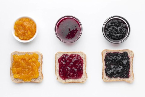 Top view different types jam. Resolution and high quality beautiful photo