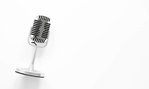 Top view microphone with copy space. Resolution and high quality beautiful photo