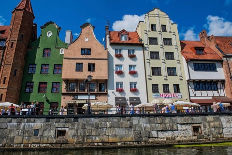 Hanseatic league houses on the Motlawa river