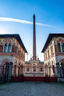 Old cotton mill. Unesco world heritage site "company town". Crespi dÂ´Adda