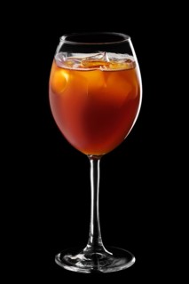 Wine glass with mixed beer