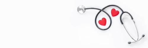 Top view of paper hearts with stethoscope and copy space. Resolution and high quality beautiful photo