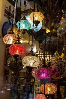 Mosaic Ottoman lamps from Grand Bazaar in Istanbul