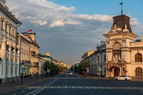 Majestic houses in the Kremlin of the Unesco site
