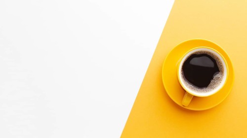 Top view cup coffee with copy space. Resolution and high quality beautiful photo