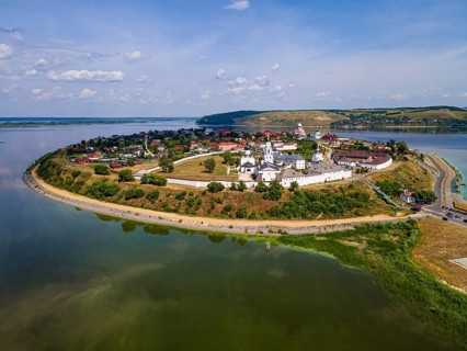 Aerial of the Unesco site Sviyazhsk