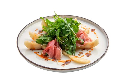 Salad with jamon