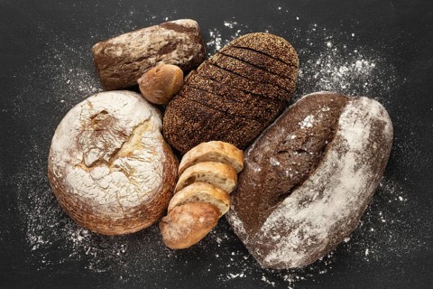 Flat lay delicious bread concept