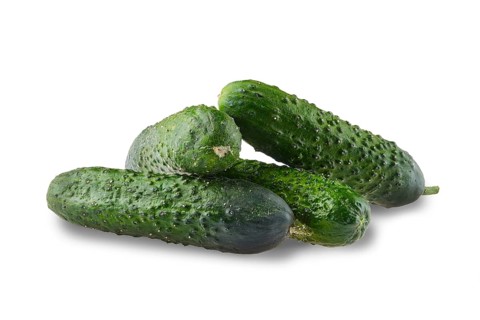 Fresh spring cucumber isolated on white background