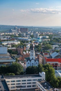 Overlook over Ulyanovsk and the Volga river